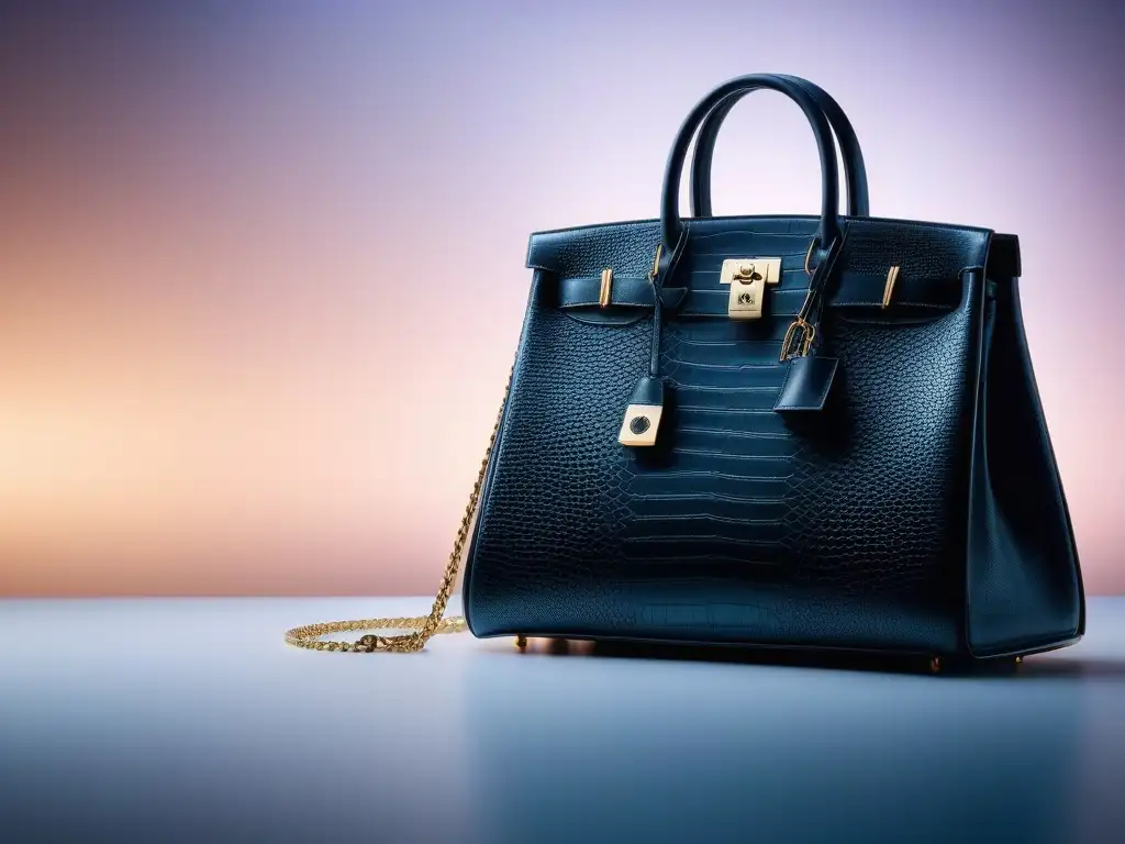 Exclusiva cartera de lujo futurista en fondo minimalista Accesorios de alta gama para eventos de moda: bolso futurista y sofisticado en elegante escenario minimalista