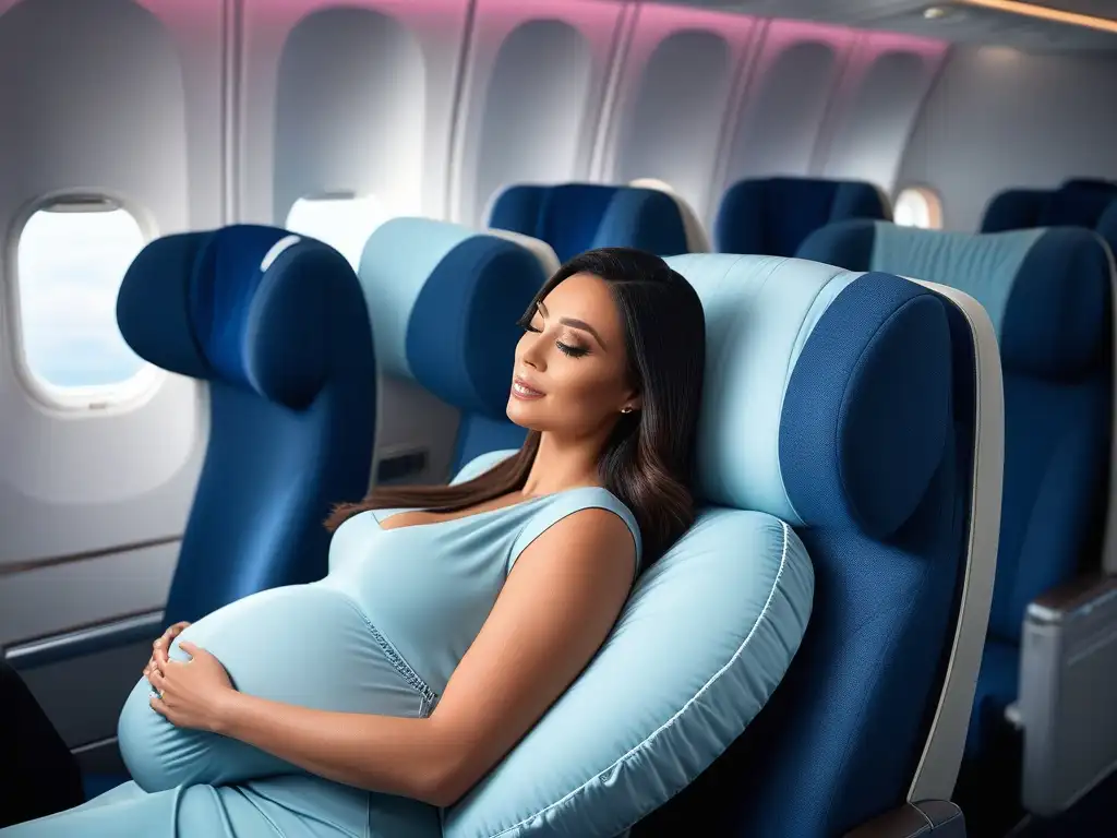 Almohada de viaje ergonómica para embarazadas en avión Accesorios de viaje para embarazadas: Cojín ergonómico y elegante, diseñado para brindar comodidad y estilo a futuras mamás en avión