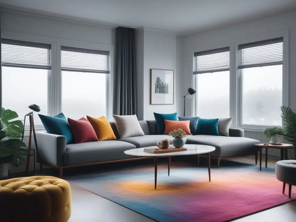 Sala de estar acogedora y elegante en apartamento pequeño Acogedor salón en apartamento petite con mobiliario ideal para departamentos petite, elegante y cálido