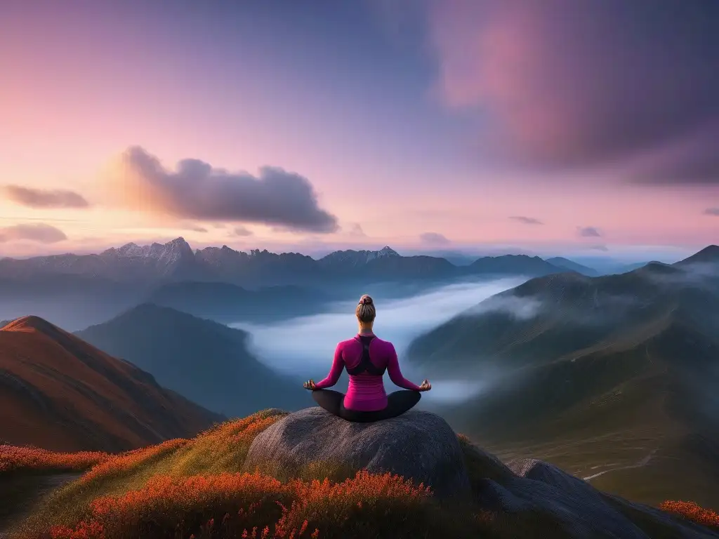 Yoga al amanecer: fuerza y flexibilidad en la cima Un amanecer de yoga en la cima: fuerza, flexibilidad y determinación