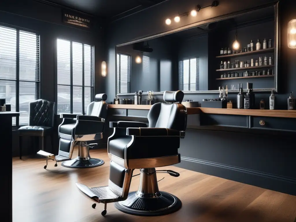 Barbería de lujo: hombres modernos redefiniendo la masculinidad Un ambiente moderno y elegante en una barbería con hombres bien arreglados