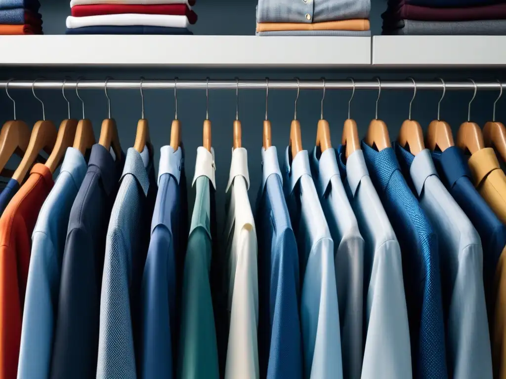 Armario infantil organizado: ropa colorida y moderna Armario infantil organizado con moda diversa y colorida para niños, prendas dobladas y colgadas en secciones bien definidas