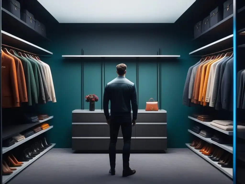 Armario de lujo minimalista con piezas de alta calidad Un armario organizado y elegante que refleje tu singularidad con piezas atemporales y sofisticadas en tonos neutros y toques de color