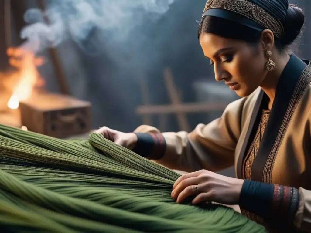 Artesanía eco: manos creando moda sostenible con pasión Un artesano crea moda sostenible con certificación Climate Neutral, mostrando pasión y destreza en cada puntada