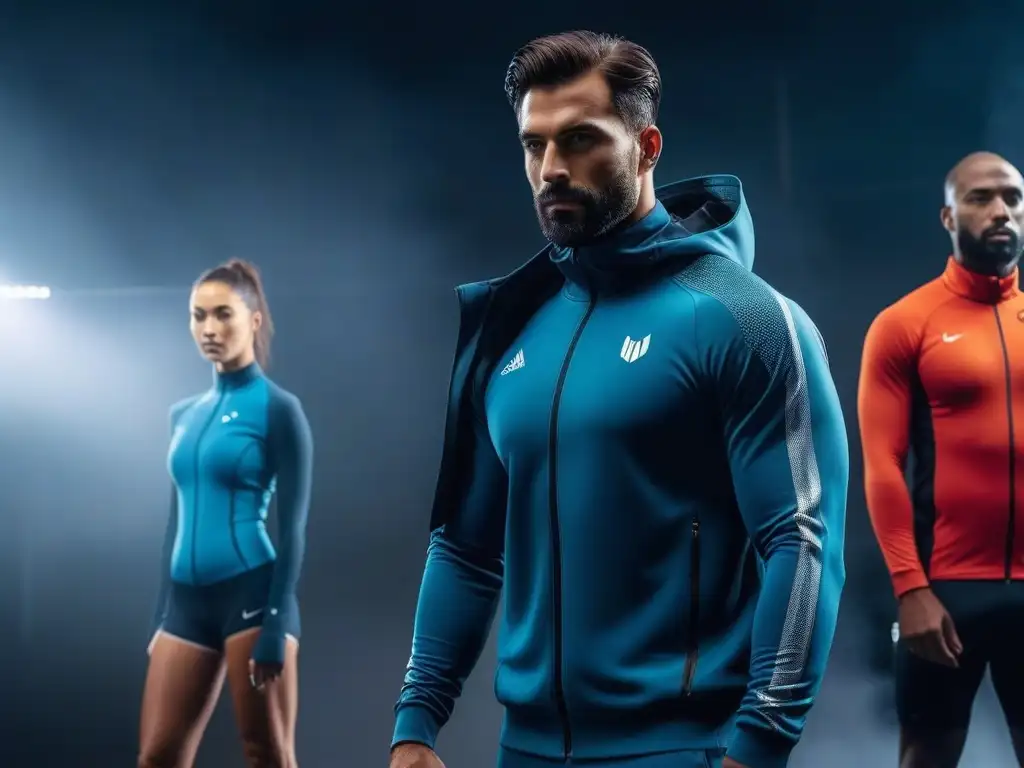 Imagen detallada de atletas altos en ropa deportiva versátil y elegante Diversos atletas altos lucen ropa deportiva adecuada para diferentes tallas y estilos, destacando su versatilidad