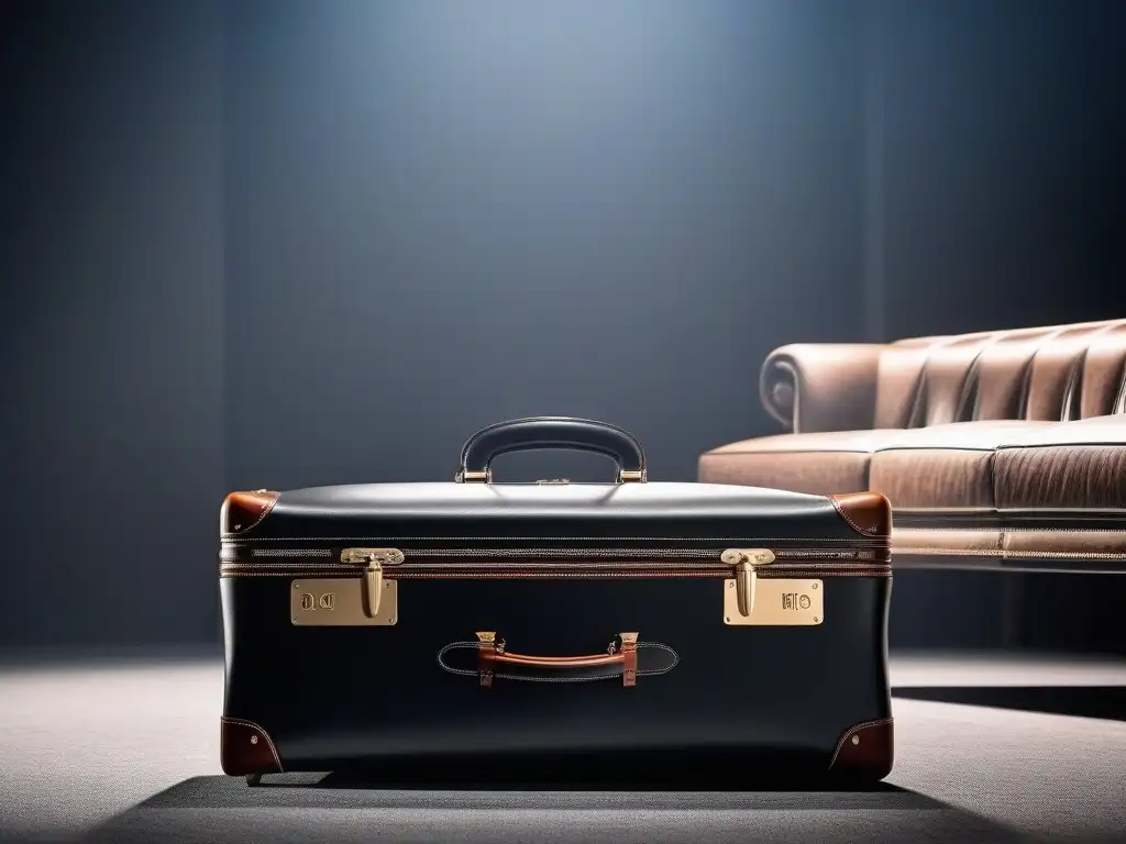 Set de equipaje de lujo: elegancia y sofisticación en cada detalle Autoestima del viajero con equipaje de lujo: una imagen detallada de un elegante set de maletas premium en un entorno sofisticado de aeropuerto