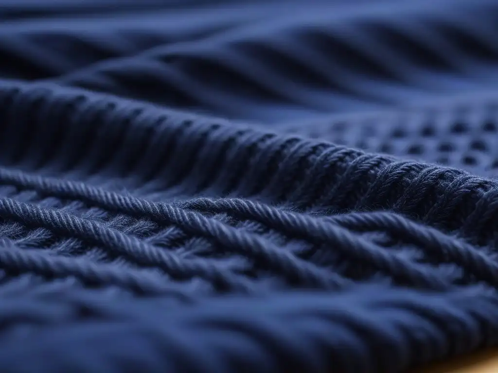 Sweater de cachemira azul marino: lujo y elegancia para altos Suéter de cachemira azul marino con detalles en punto para altos, elegancia y calidad en cada detalle