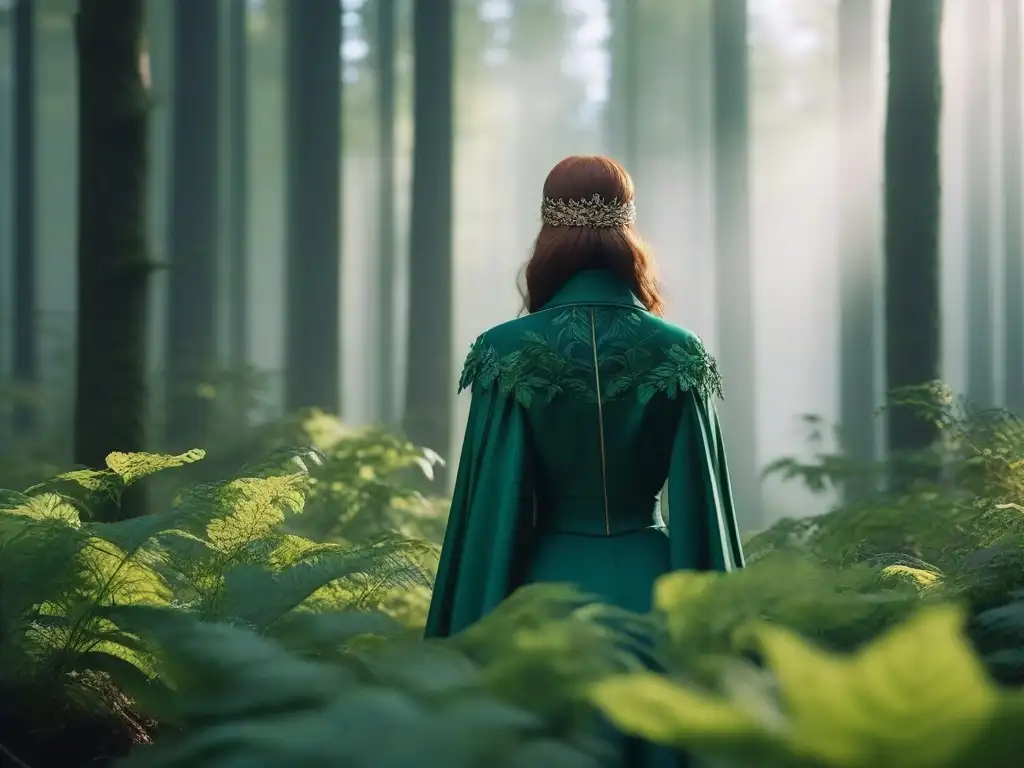 Bosque verde vibrante: la belleza natural en la moda sostenible Un bosque vibrante con luz filtrándose entre el dosel, destacando la importancia de la naturaleza en la moda sostenible para todos cuerpos