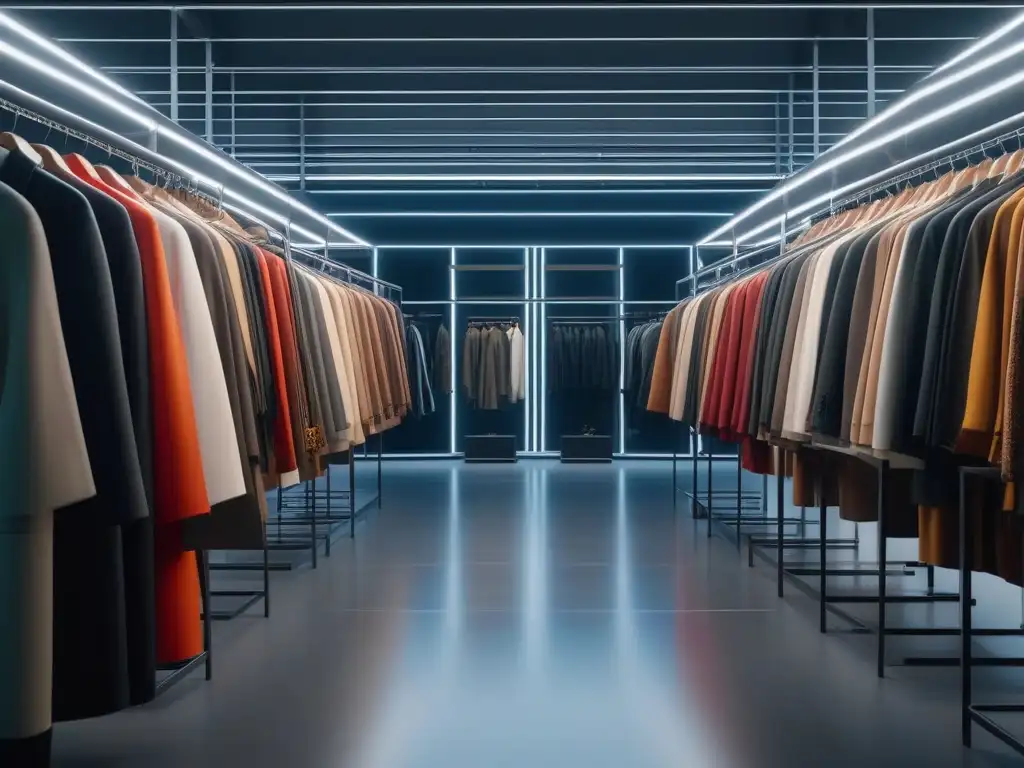 Mercado de moda de lujo de segunda mano: elegancia sostenible y diversidad Una boutique de moda de lujo segunda mano llena de elegancia y diversidad, con clientes entusiasmados examinando prendas exclusivas