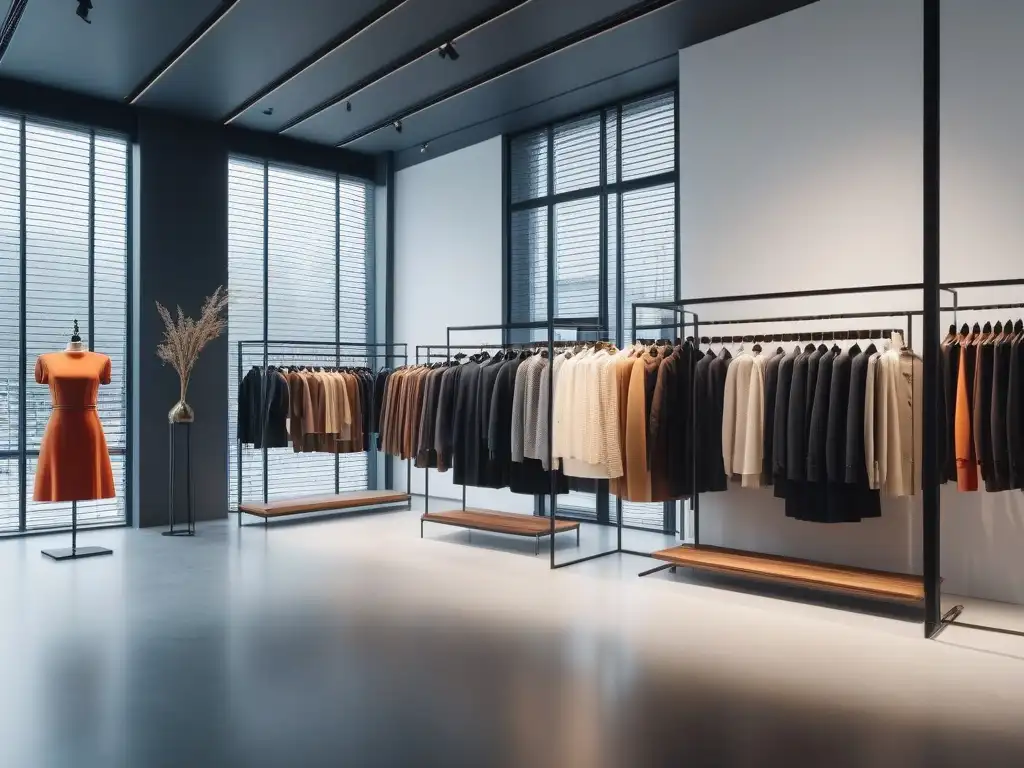 Boutique de moda petite en Madrid: estilo moderno y sofisticado Una boutique de moda petite en Madrid con decoración moderna y ropa elegante en un ambiente inclusivo y sofisticado