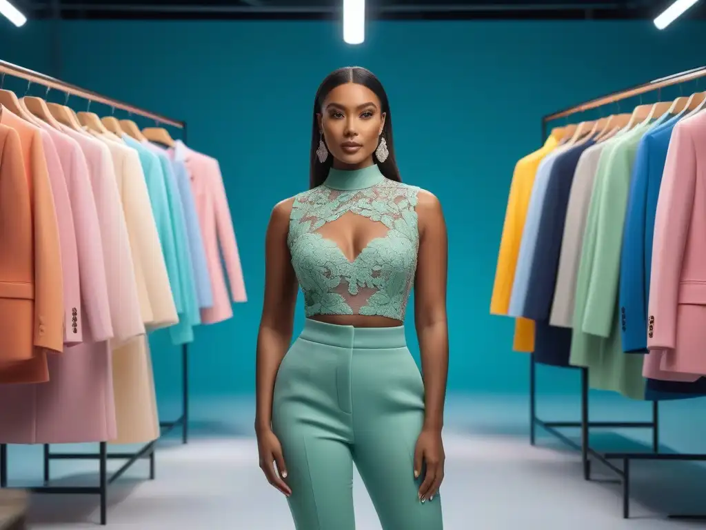 Moda Petite: Mujeres seguras y diversas lucen estilos trendy en una boutique moderna Una boutique moderna con mujeres diversas y seguras luciendo Ropa petite tendencia inclusiva