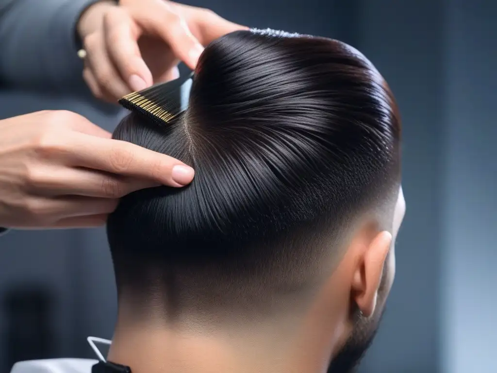 Transformación capilar: de rebelde a espectacular Transformación de cabello rebelde a estilizado por manos expertas en un salón de belleza elegante