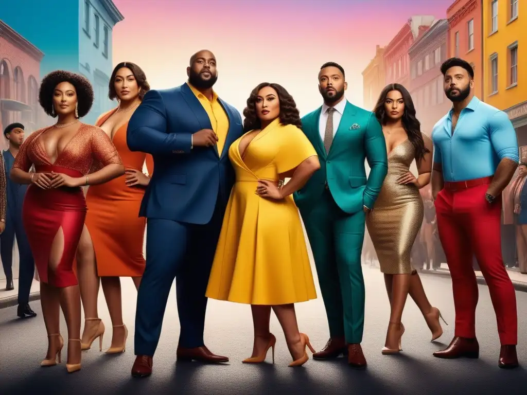 Cartel inclusivo: Celebrando la diversidad corporal en Cine y TV Un cartel vibrante e inclusivo celebra la diversidad corporal en cine y televisión