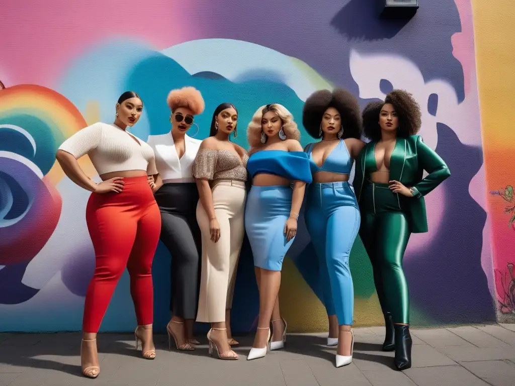 Empoderamiento y moda inclusiva: Grupo diverso en la calle Celebración de la diversidad y la moda inclusiva con personas seguras de sí mismas en la calle, reflejando el movimiento Body Positive