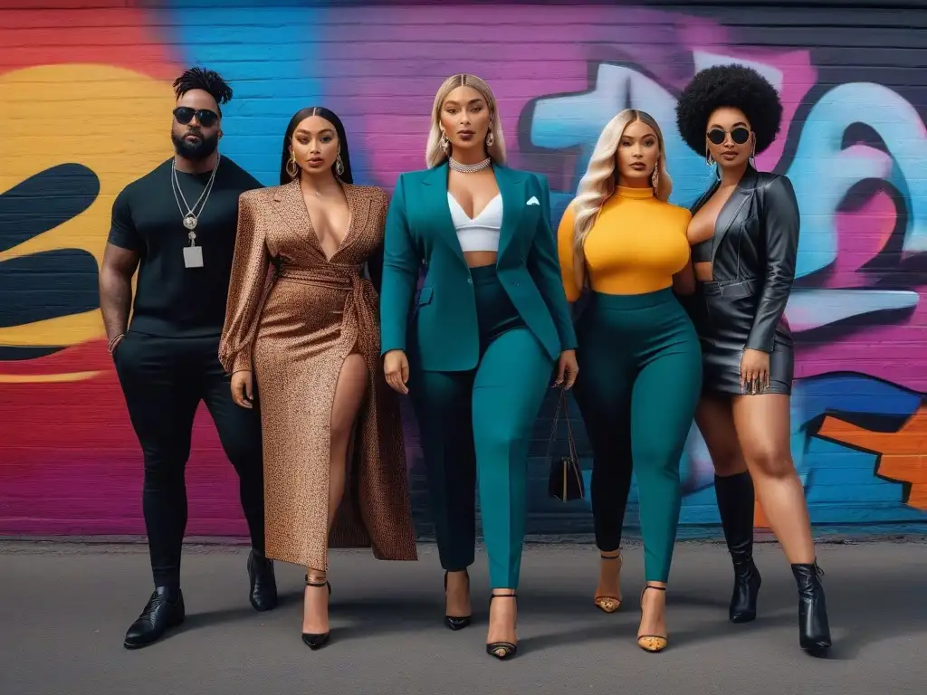 Empoderamiento fashion: Influencers diversos unidos en estilo Una celebración de la diversidad en la moda: influencers de distintos cuerpos y estilos posan con confianza en la ciudad