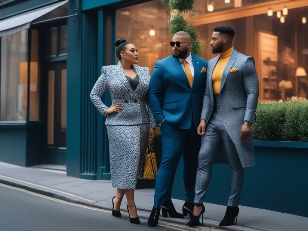 Moda inclusiva: Celebrando la diversidad con estilo Una celebración de la moda inclusiva para todos cuerpos, con personas diversas mostrando su estilo único en la ciudad