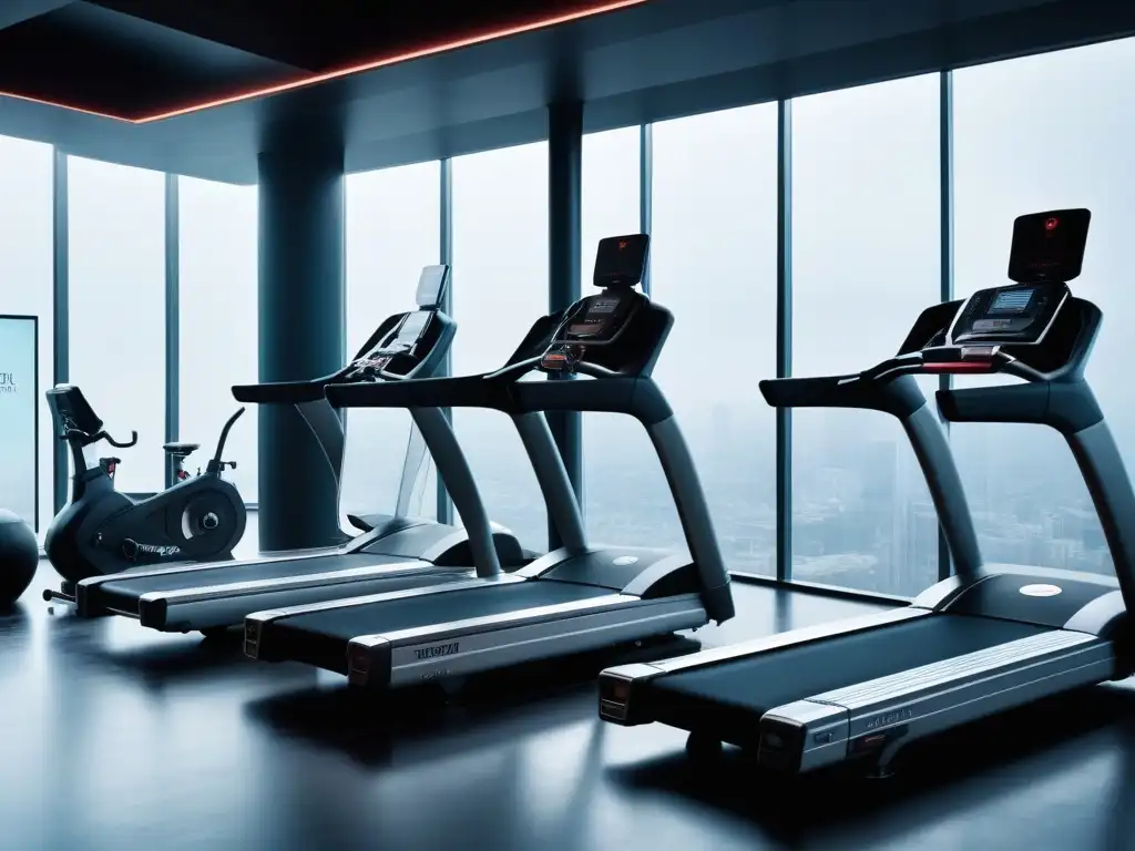 Centro fitness de lujo con equipamiento de última generación Un centro de entrenamiento de alta gama con diversidad de equipos de lujo en un ambiente sofisticado y motivador
