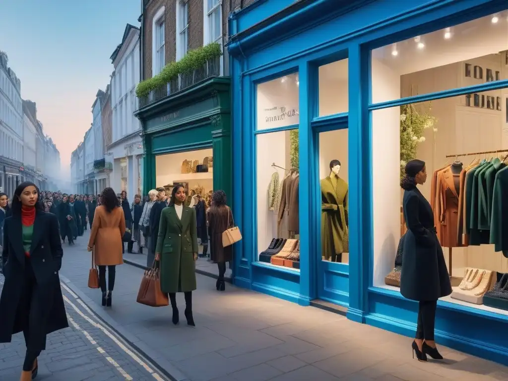 Moda sostenible: diversidad en la ciudad Certificaciones sostenibilidad moda compromiso: Calle bulliciosa con moda sostenible, diversidad y conciencia ambiental