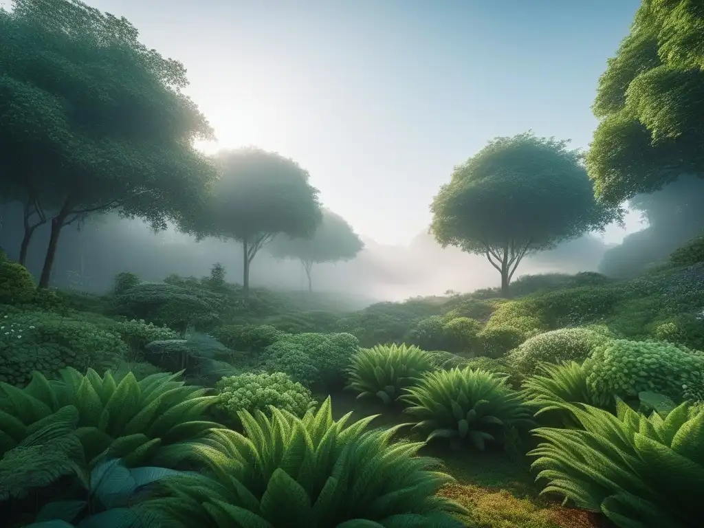 Cityscape futurista: fusión perfecta de naturaleza y tecnología Una ciudad futurista serena con vegetación integrada en arquitectura moderna, armonizando naturaleza y tecnología, cuero sintético impacto ambiental