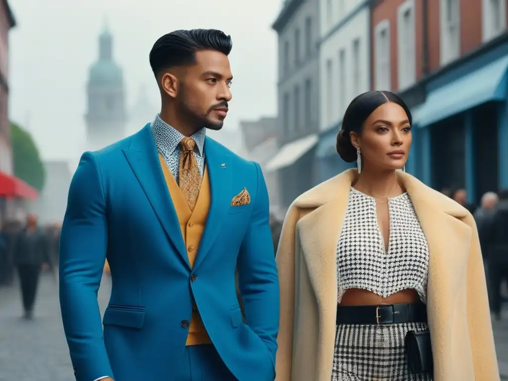 Moda inclusiva y sostenible en la ciudad Una ciudad vibrante con moda inclusiva sostenible en diversas edades, etnias y géneros, reflejando confianza y estilo único
