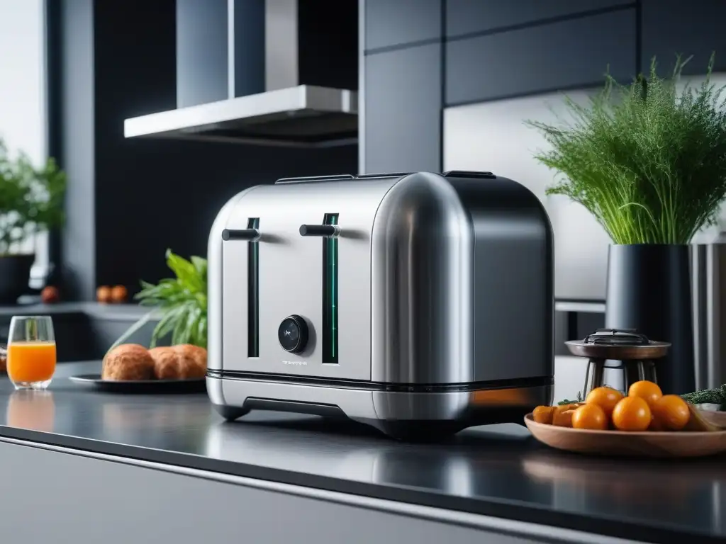 Encimera de cocina moderna con gadgets de alta tecnología Una cocina moderna con gadgets de alta tecnología iluminados, evolución tecnológica en la importancia de la cocina