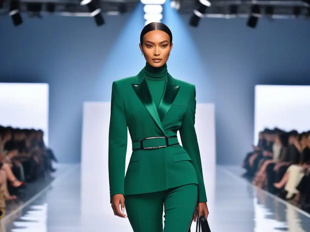 Desfile de moda alta: colección elegante y vanguardista 2021 Una colaboración de moda tall 2021 con modelos seguras desfilando con elegancia y estilo en una pasarela futurista