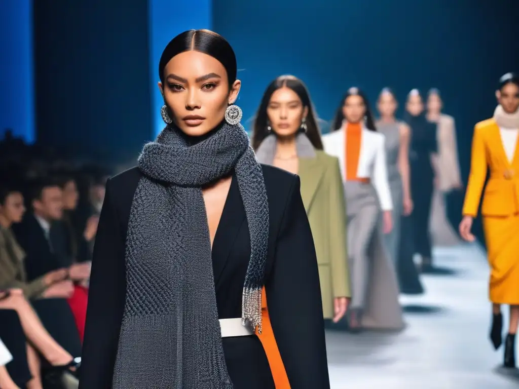 Desfile de moda inclusiva con accesorios de lujo excepcionales Una colección de accesorios de lujo desfilando en la pasarela, representando la moda inclusiva