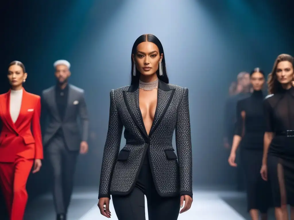 Desfile de moda inclusivo: diversidad de estilos y cuerpos Una colección de moda adaptativa inclusiva que celebra la diversidad de cuerpos y estilos en una pasarela elegante y moderna