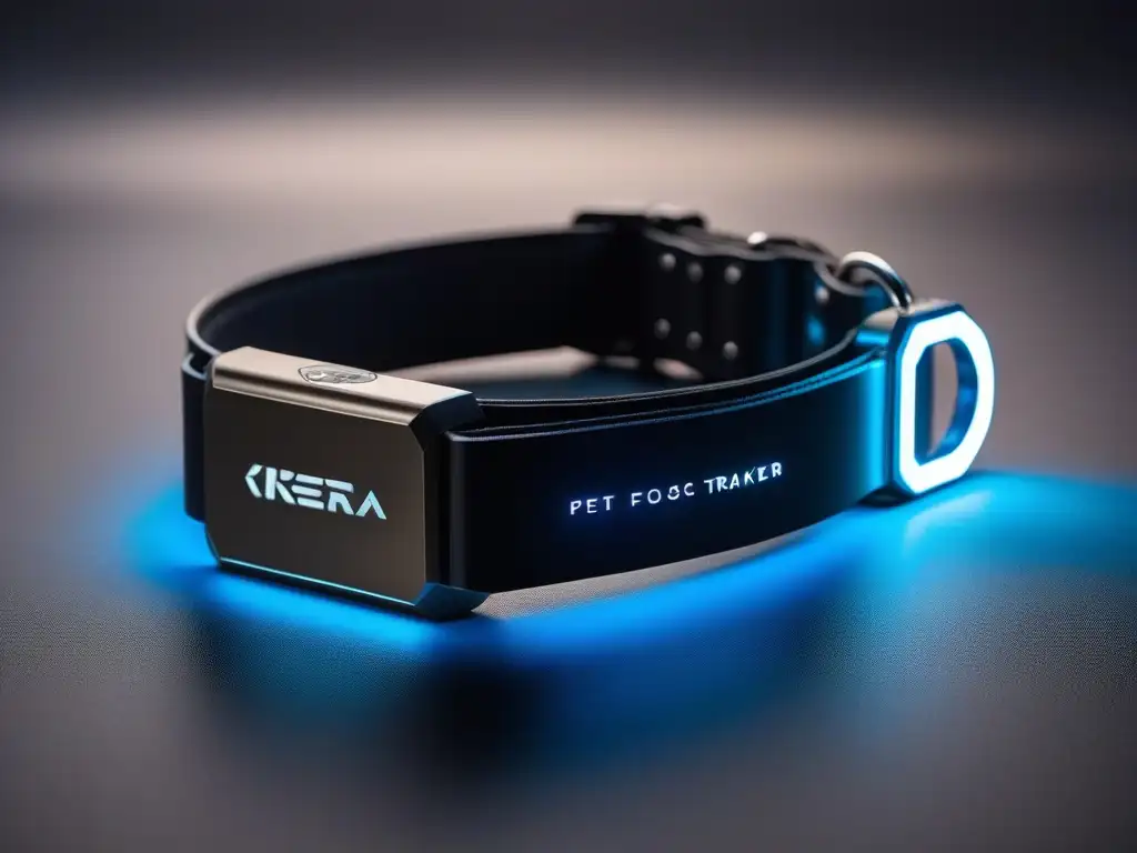 Collar de lujo con GPS y luces LED para mascotas futuristas Collar futurista de lujo para mascotas con luces LED, GPS y pantalla, fusionando tecnología y elegancia