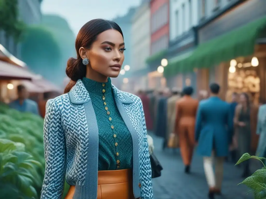 Moda sostenible en la ciudad: diversidad y estilo ecofriendly Una colorida calle de ciudad con moda ecoconsciente y diversidad, reflejando la belleza de elecciones sostenibles