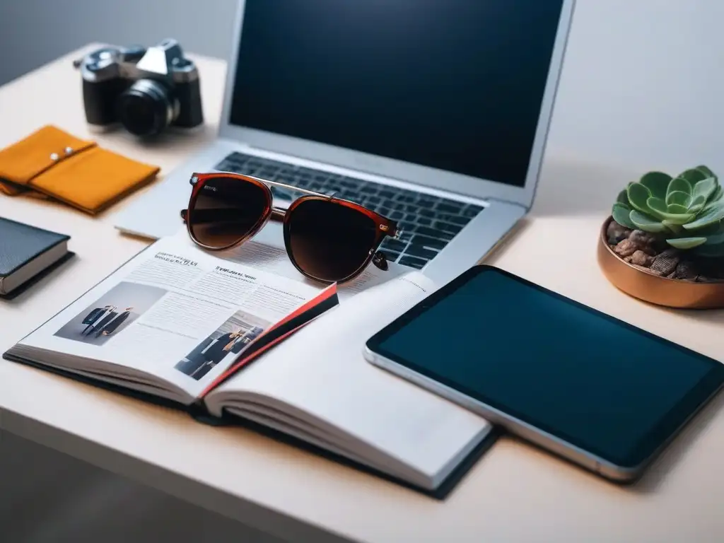 Estilo y creatividad: fashion app y accesorios de moda Una composición moderna y vibrante con contenido de moda para todos: smartphone, accesorios y espacio creativo