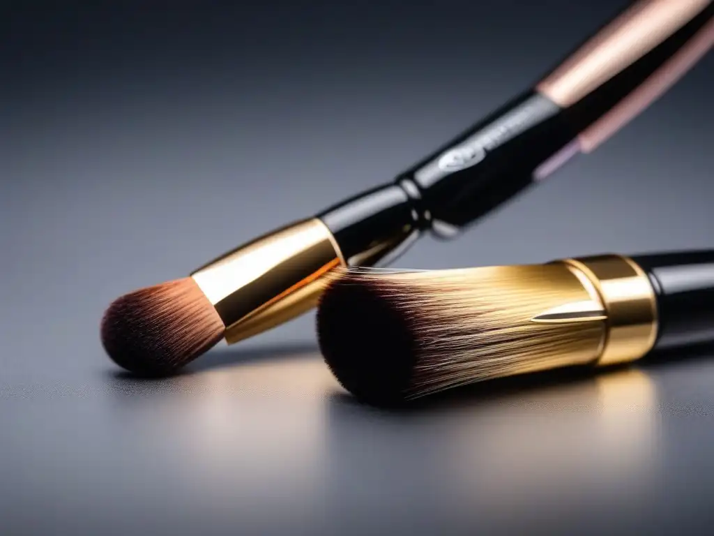 Set de Brochas de Maquillaje de Lujo en Tonalidades Metálicas Conjunto de brochas de maquillaje de alta gama inclusivas en tonos metálicos de oro, plata y rosa