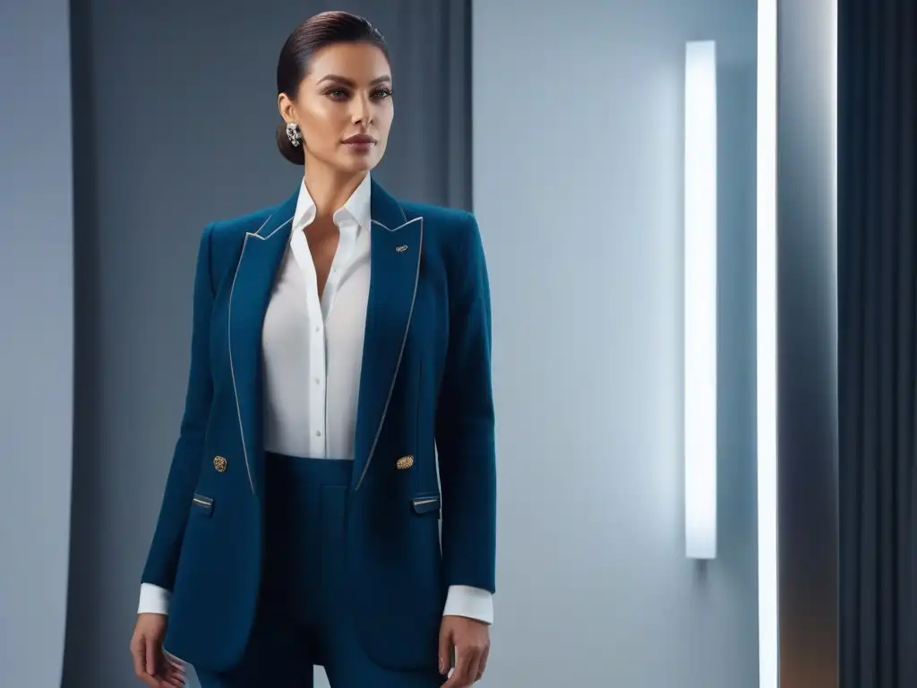 Estilo en capas para mujeres altas: moda sofisticada y segura Consejos para vestir en capas: Mujer alta y elegante creando un atuendo moderno y sofisticado frente al espejo