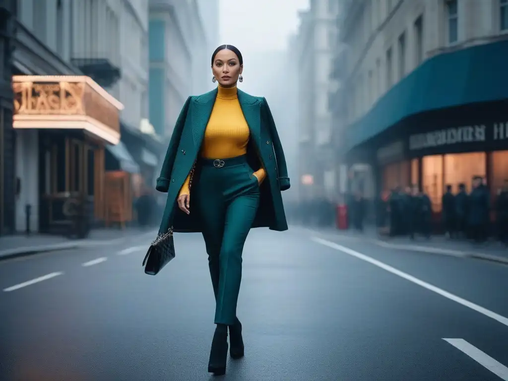Elegancia urbana para mujeres petite: moda inteligente y sofisticada Consejos de moda para evitar prendas: Mujer segura y elegante caminando por la ciudad