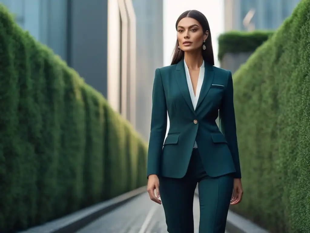 Estilo urbano: mujer alta derrochando elegancia en la ciudad Consejos outfit equilibrado moda Tall: Mujer elegante y segura en la ciudad con atuendo sofisticado y equilibrado