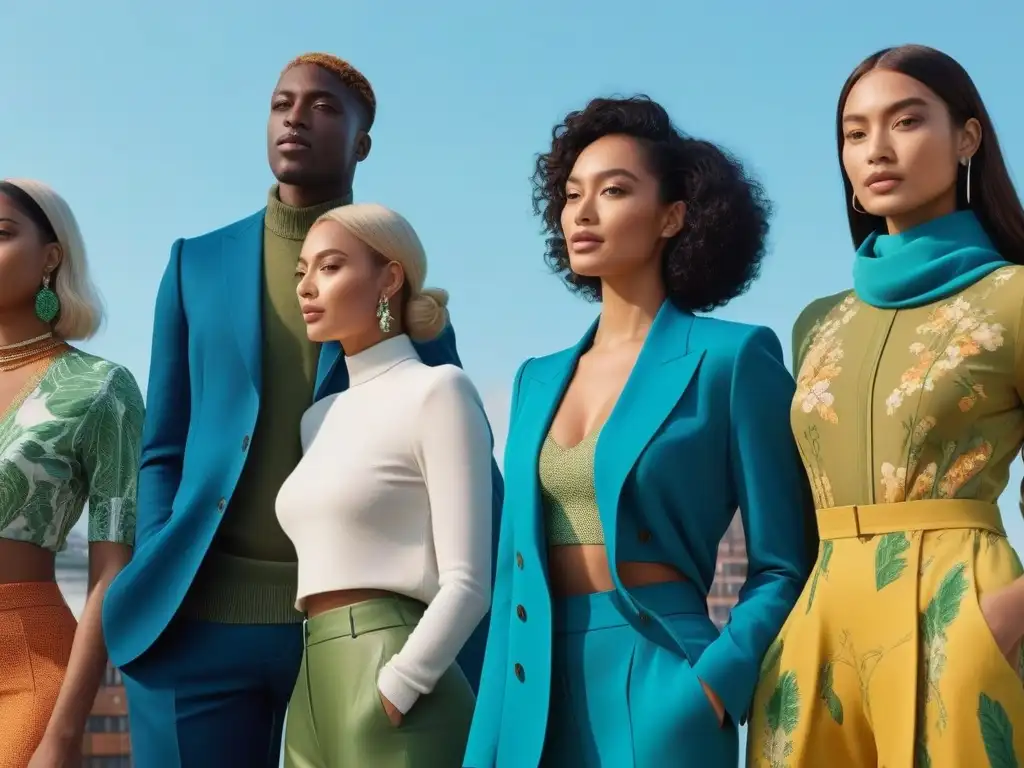 Moda Sostenible: Estilo diverso en ciudad eco-friendly Consumidores de moda consciente sostenible en ciudad eco-amigable
