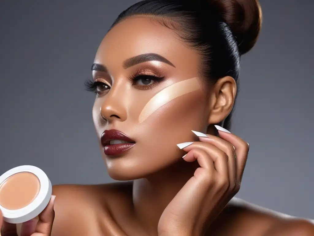 Variedad de tonos de piel y correctores: belleza impecable Guía corrector ideal para todos los tipos de piel, mostrando tonos y texturas impecables en un estudio de maquillaje