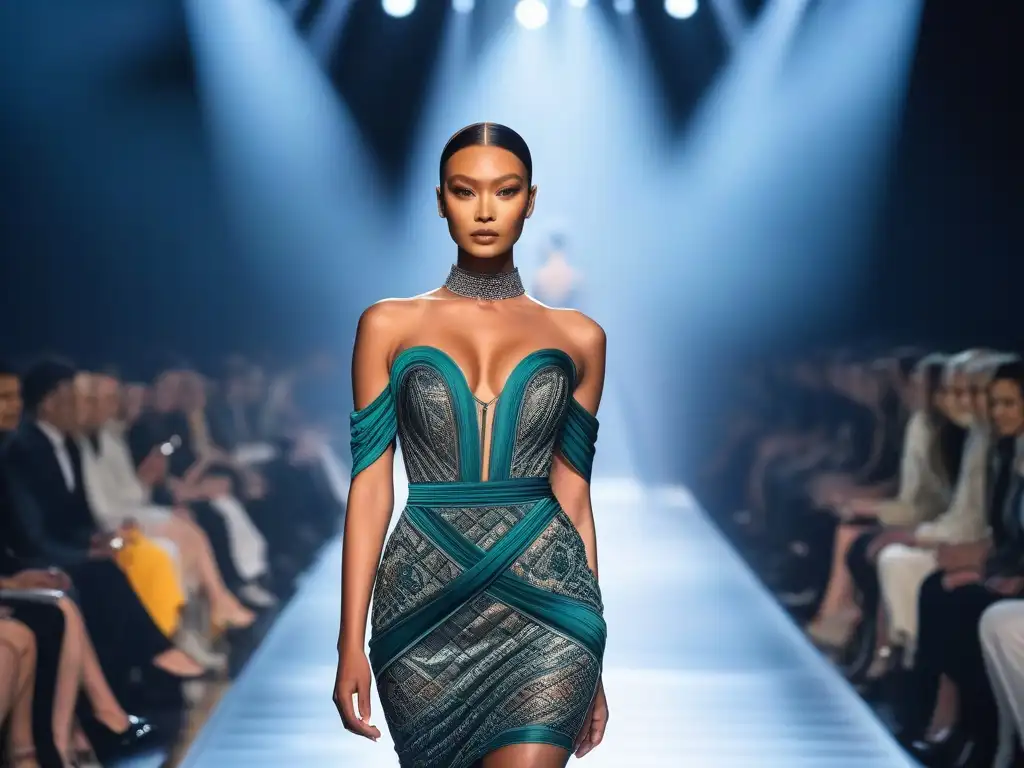 Desfile de moda inclusivo y vanguardista de Jean Paul Gaultier Desfile de alta costura impresionante con modelos diversos y cuerpos variados, luciendo diseños vanguardistas de Jean Paul Gaultier