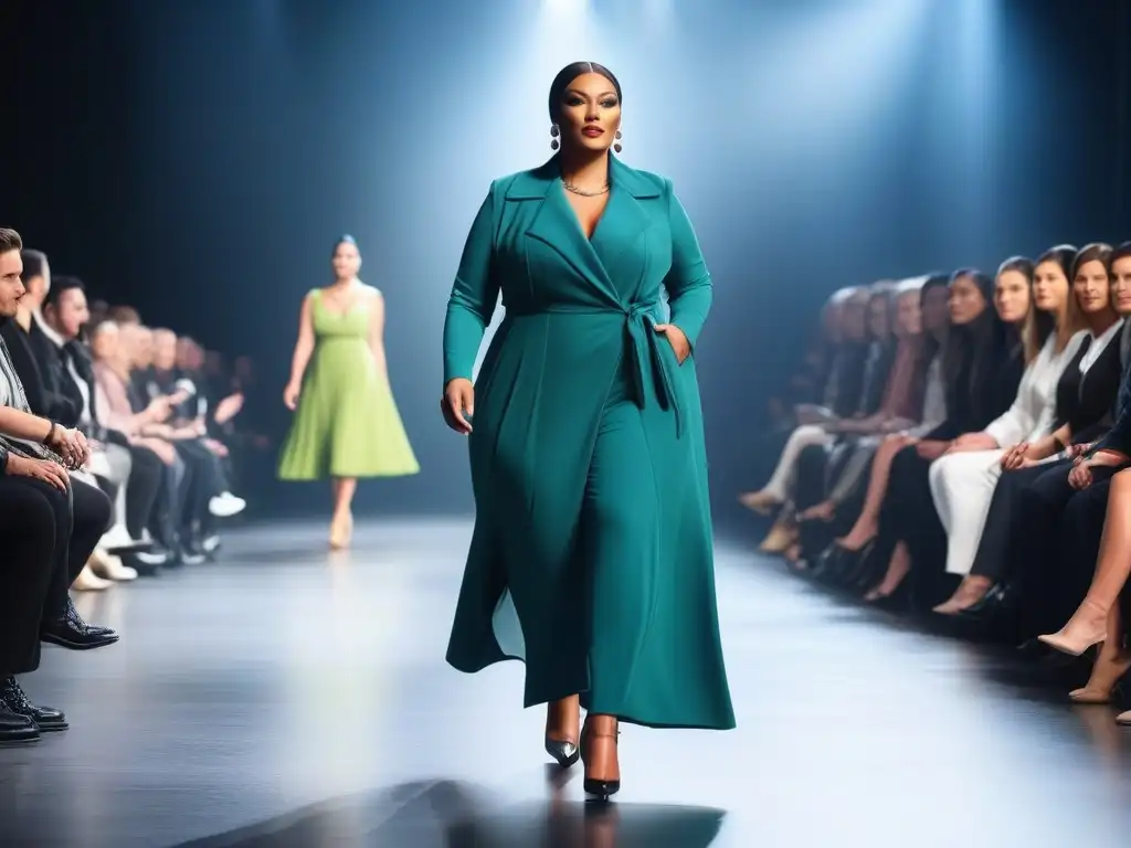 Desfile inclusivo de moda adaptada: diversidad en la pasarela Un desfile destacado de moda adaptativa con modelos diversos caminando con confianza por la pasarela, luciendo diseños inclusivos y estilosos