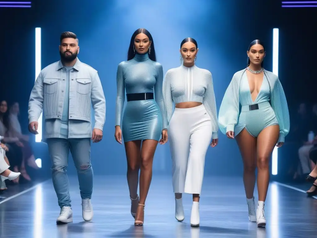 Desfile inclusivo: modelos diversos con estilo único Un desfile digital con modelos diversos de distintos cuerpos y discapacidades, luciendo moda inclusiva