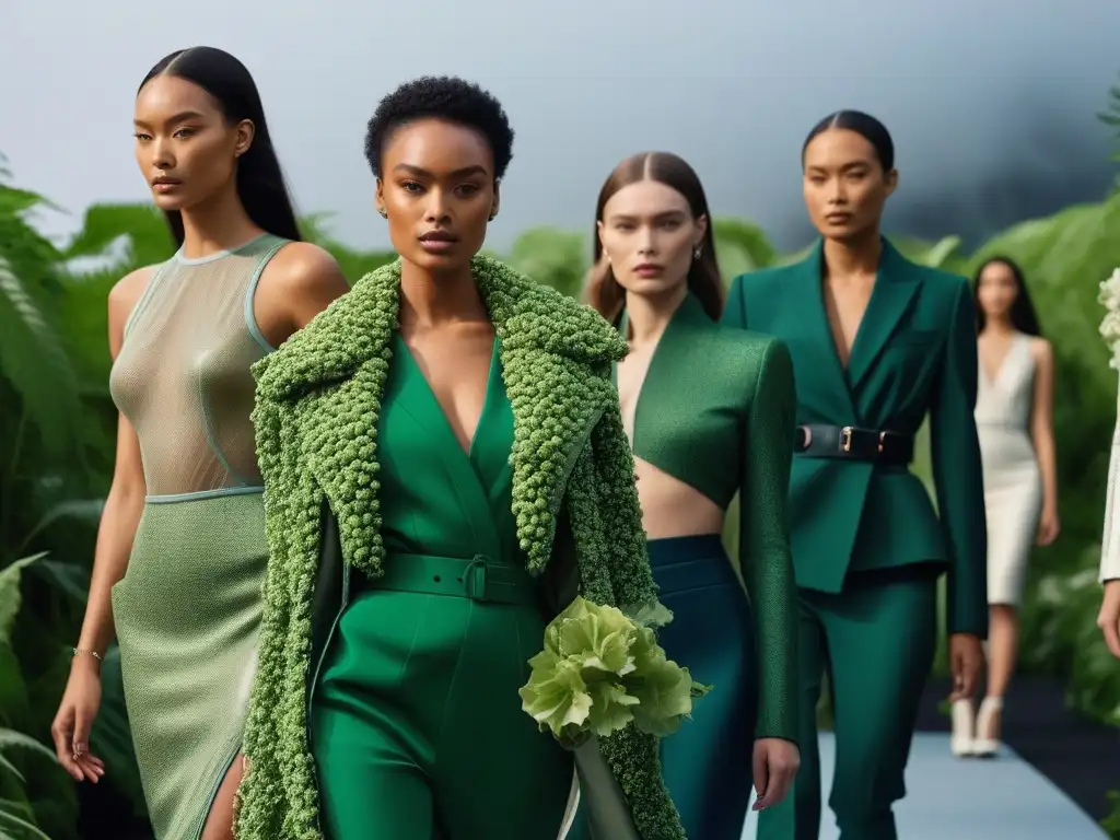 Desfile de moda sostenible: diversidad y empoderamiento en pasarela eco Desfile ecoamigable con moda sostenible y diversidad étnica y de cuerpos