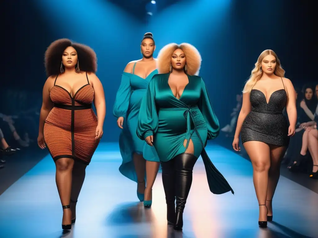 Desfile de moda plus size: diversidad y empoderamiento Un desfile empoderador de moda tallas grandes con diseños vanguardistas y patronaje avanzado