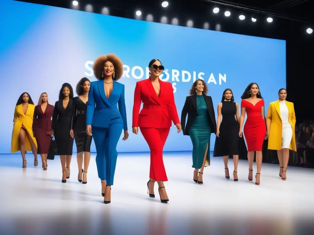 Desfile de moda inclusiva: Emprendedores transformando la industria Desfile de emprendedores de moda inclusiva con historias de éxito en un ambiente vibrante y lleno de apoyo y diversidad