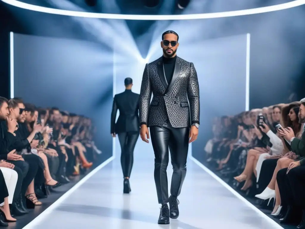 Moda Adaptativa: Desfile Futurista Inclusivo Un desfile futurista de moda adaptativa para todos con modelos diversos exhibiendo innovación y estilo en la pasarela