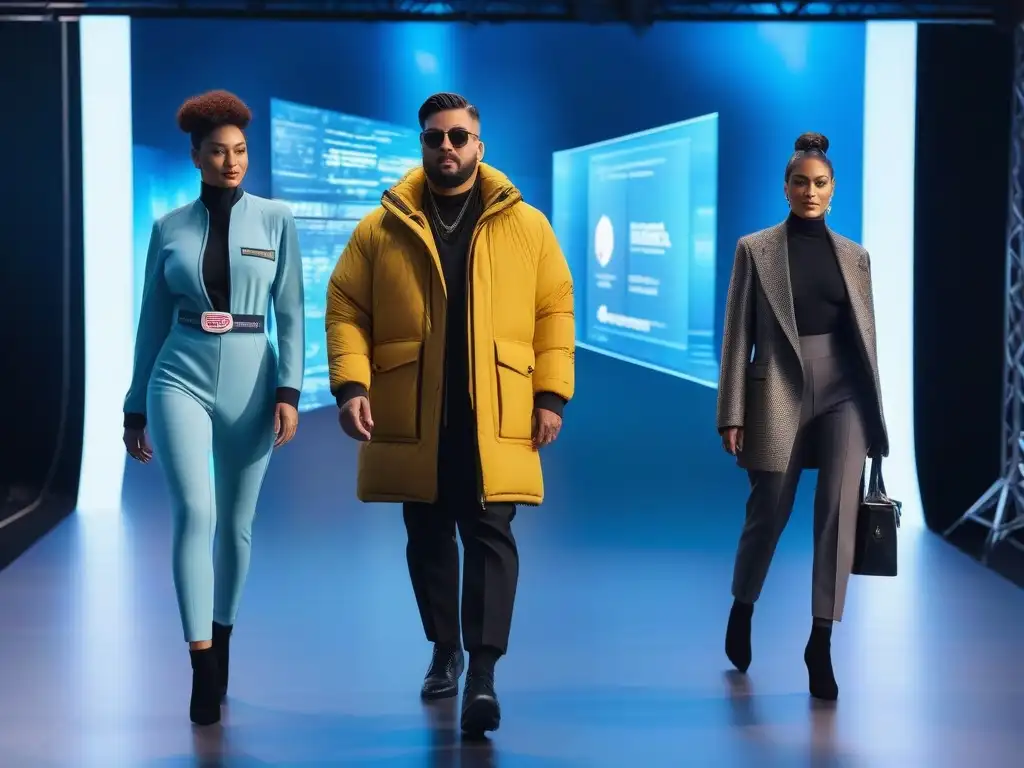 Desfile inclusivo: moda adaptativa y tecnología innovadora Desfile futurista de moda adaptativa con comunidad online vibrante