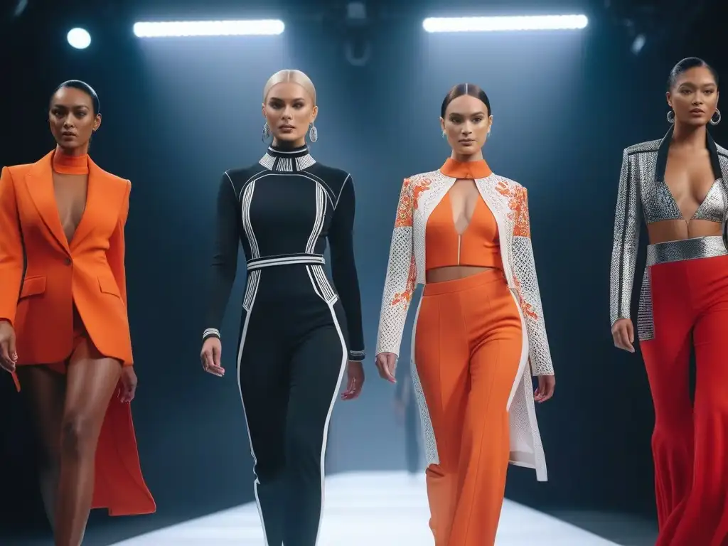 Desfile de moda adaptativa: innovación y estilo en 8k Desfile futurista de moda adaptativa para todos con modelos diversos luciendo diseños innovadores y coloridos