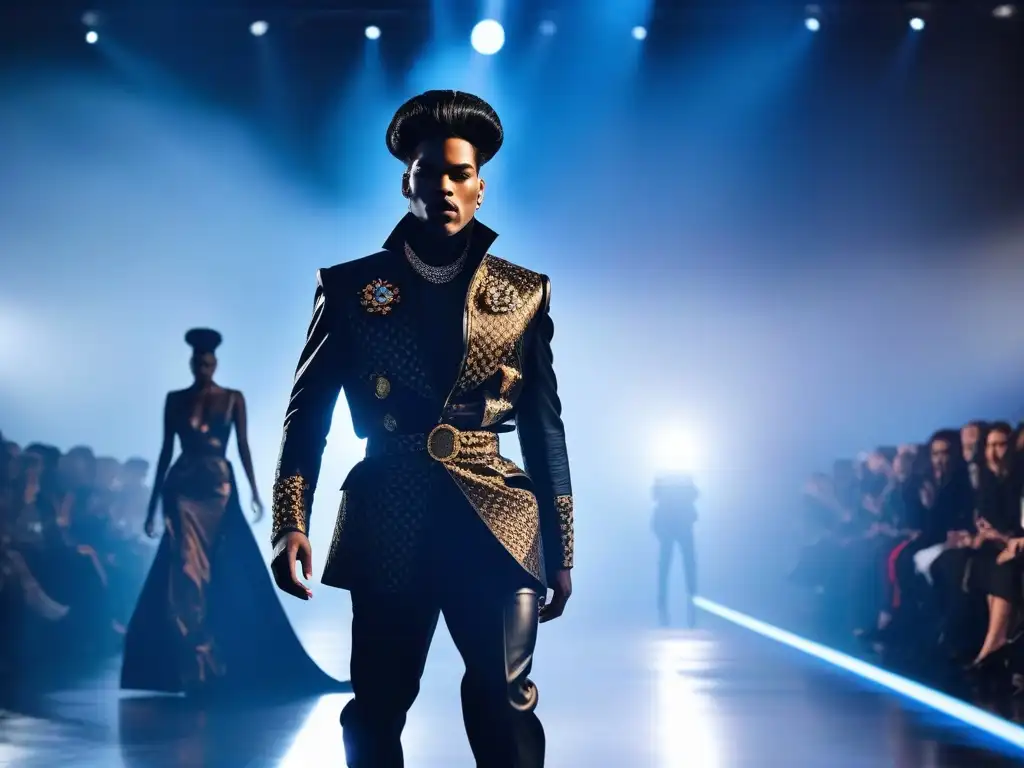 Desfile futurista de moda genderneutral inspirado en Prince Desfile futurista con moda sin género y diversidad, inspirado en Prince