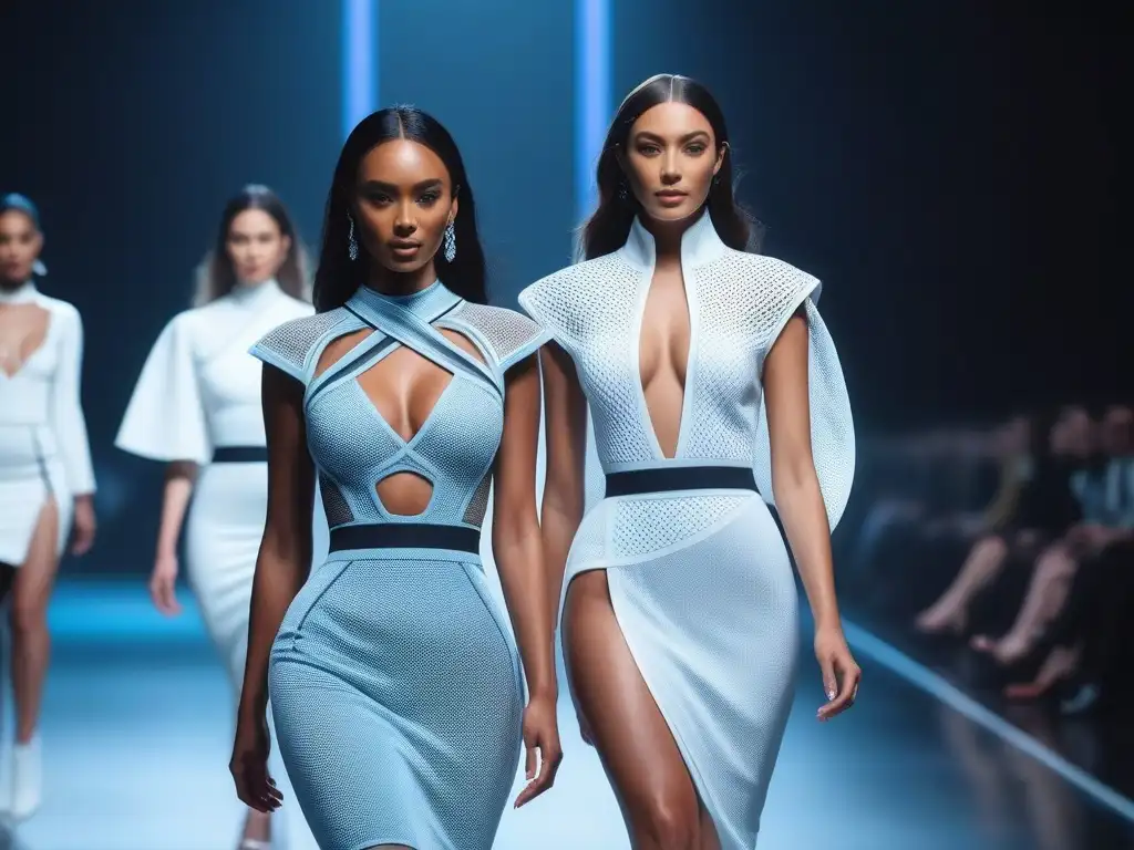 Desfile de moda futurista con diseño inclusivo y tecnológico Un desfile futurista de moda inclusiva tendencias futuras con modelos variados y vanguardistas