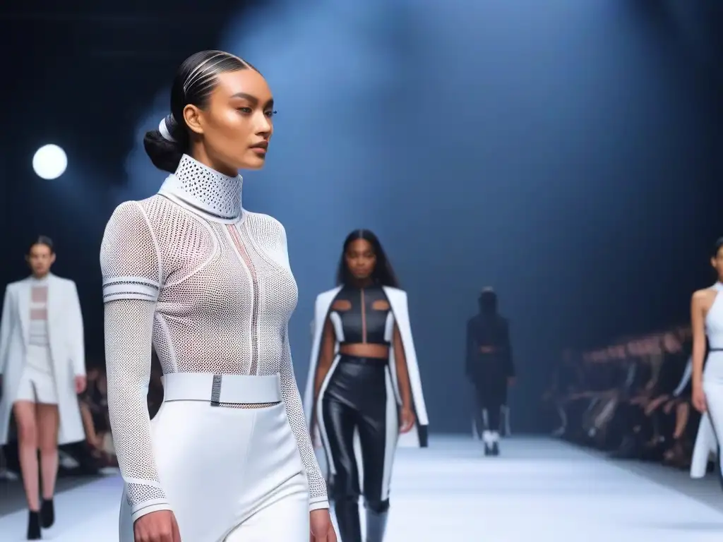 Desfile inclusivo de moda tech: innovación y diversidad Un desfile futurista de moda inclusiva para todos los cuerpos