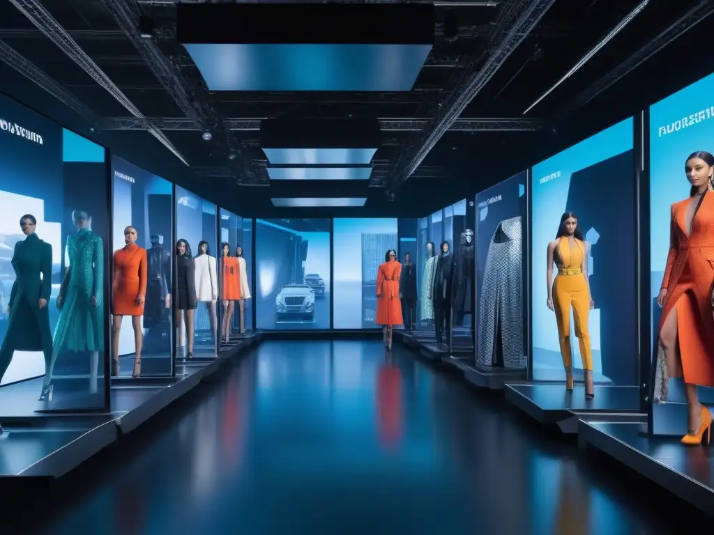 Desfile futurista de moda 3D con prendas inclusivas y vanguardistas Desfile futurista de modelos con moda inclusiva y tecnología 3D